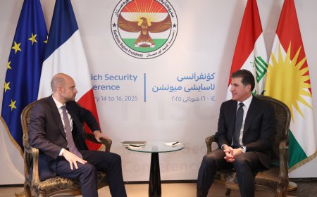 سەرۆک نێچیرڤان بارزانی و وەزیری دەرەوەی فەرەنسا كۆبوونه‌وه‌