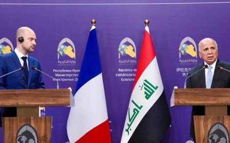 وەزیری دەرەوەی فەرەنسا لە بەغداوە: نابێت عێراق رابکێشرێتە نێو ململانێ ناوچەییەکان