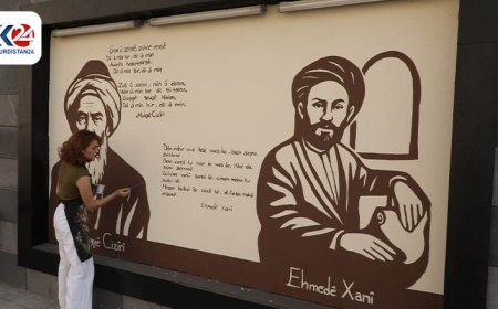 Cizîra Botan.. Wêneyên kesatiyên navdar ên Kurd li ser dîwarê şaredariyê hatine xêzkirin