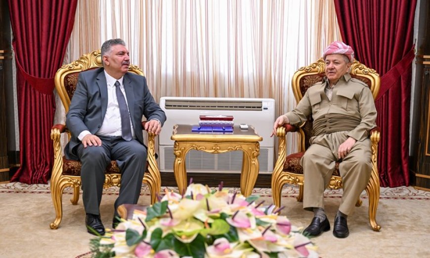 Serok Barzanî Pêşwaziya Kesayetiyê Siyasî yê Sûriyê Mehmûd Elmusellet kir