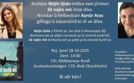 Nûjîn Qido Pirtûka Xwe ya "Sê Rojên Mê" Îmze Dike