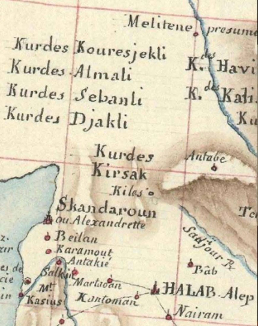 Nexşeya Eşîrên Kurdistanê Sala 1781