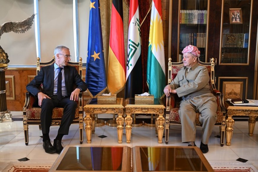 Serok Barzanî Pêşwaziyê Li Balyozê Nû yê Almanyayê li Iraqê Kir