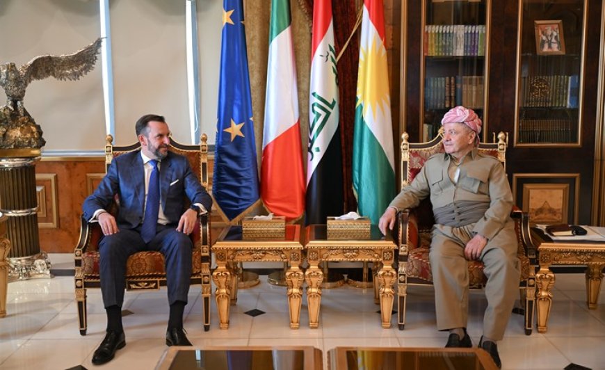 Serok Barzanî Pêşwaziyê Li Balyozê Îtalyayê li Iraqê Kir