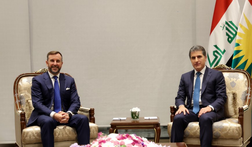 سه‌رۆك نێچيرڤان بارزانى و باڵيۆزى ئيتاڵيا په‌يوه‌ندييه‌كان تاوتوێ ده‌كه‌ن