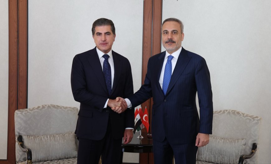 Serok Nêçîrvan Barzanî Bi Hakan Fîdan re Hevkariya Herêmî Gotûbêj Kir