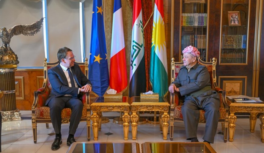 Serok Barzanî pêşwaziyê li Balyozê Fransayê li Iraqê kir