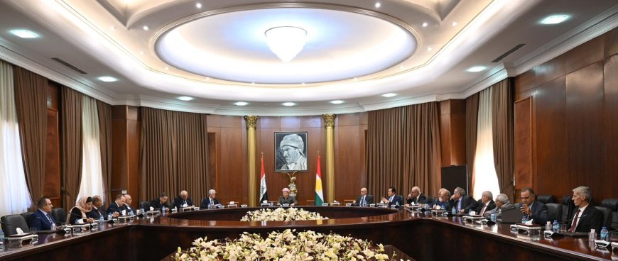 Serok Barzanî pêşwaziyê li şandeke bilind a ENKS kir