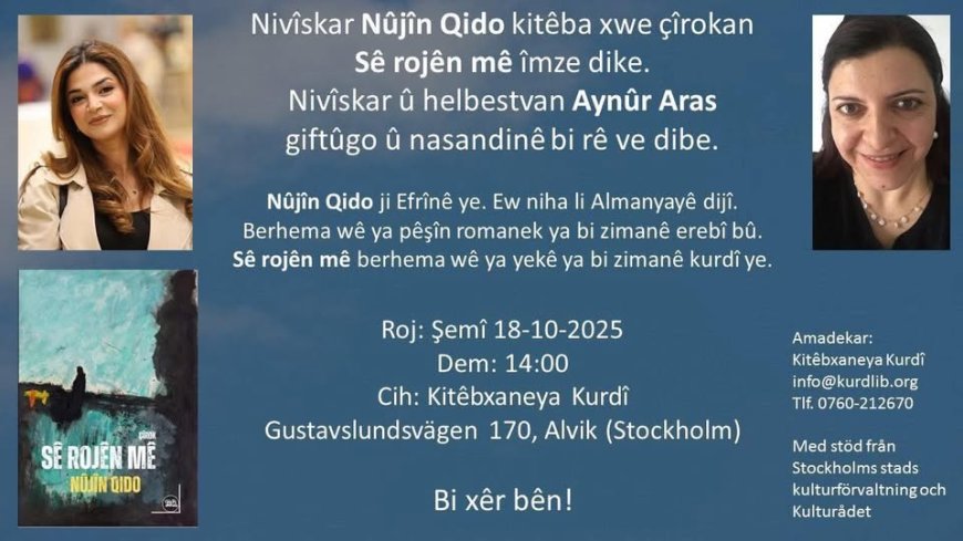 Nûjîn Qido Pirtûka Xwe ya "Sê Rojên Mê" Îmze Dike