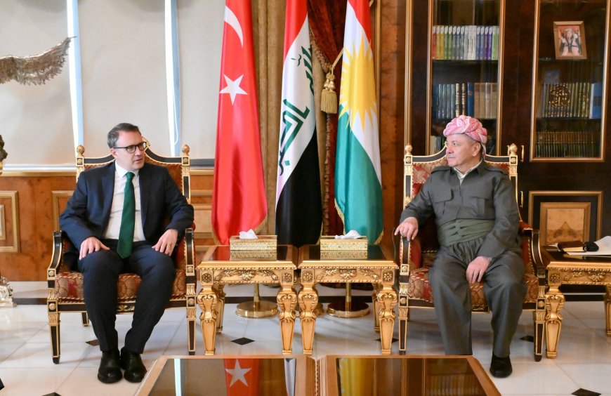 Serok Barzanî pêşwaziya Balyozê Tirkiyeyê li Iraqê kir