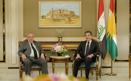 Serok Nêçîrvan Barzanî pêşwaziyê li Dr. Eyad Ellawî kir.