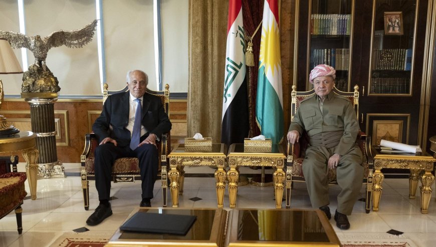 سەرۆك بارزانی پێشوازی لە زاڵمای خەلیلزاد دەكات