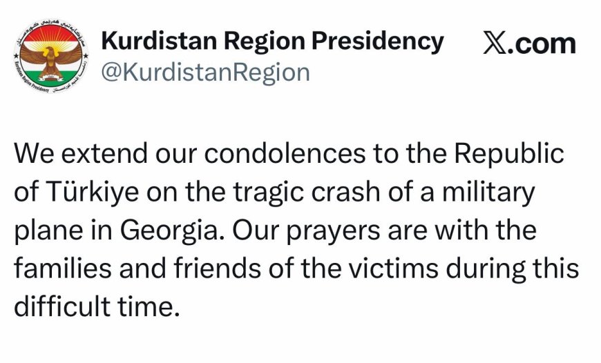 Serokayetiya Herêma Kurdistanê Sersaxiyê Ji Tirkiyê re Xwest