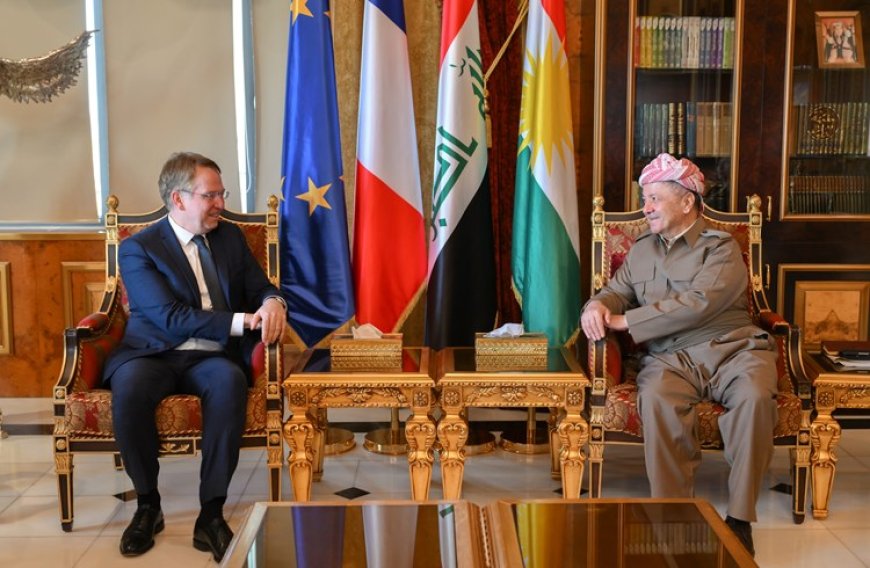 Serok Barzanî Pêşwaziya Balyozê Fransayê li Bexdayê Kir