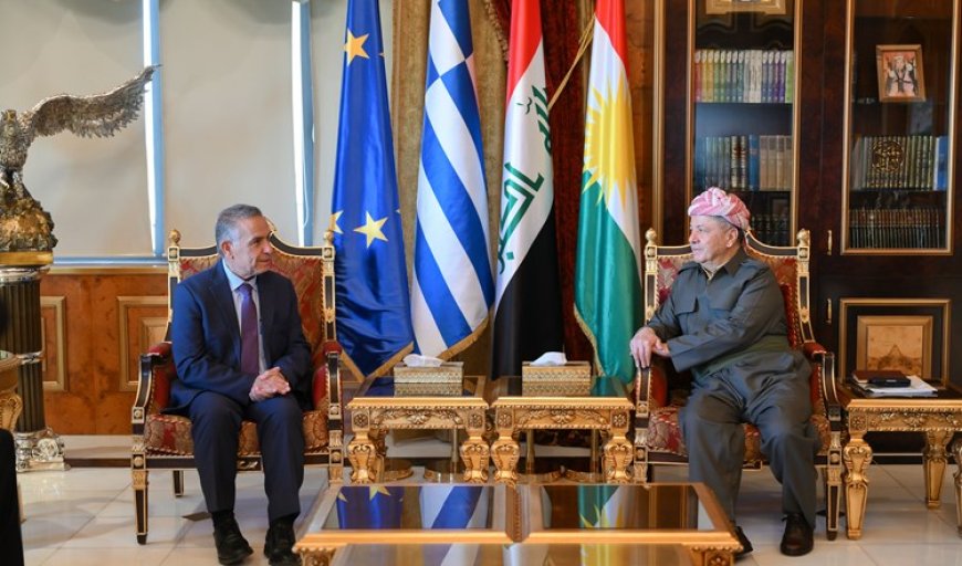Serok Barzanî pêşwaziya Balyozê Yûnanîstanê li Iraqê kir