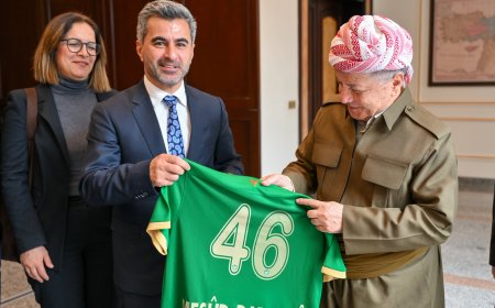 ‎Serok Barzanî pêşwaziya şandek ji Desteya Rêveberiya Yaneya Werzîşî ya Amed Spor kir