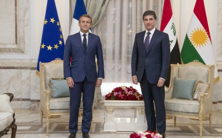 سه‌رۆك نێچيرڤان بارزانى و سه‌رۆك ماكرۆن دۆخى ناوچه‌كه‌ تاوتوێ ده‌كه‌ن