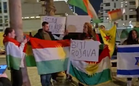 Kurdên Îsraîlê Li Tel Avîv Piştgiriya Rojavayê Kurdistanê Kirin