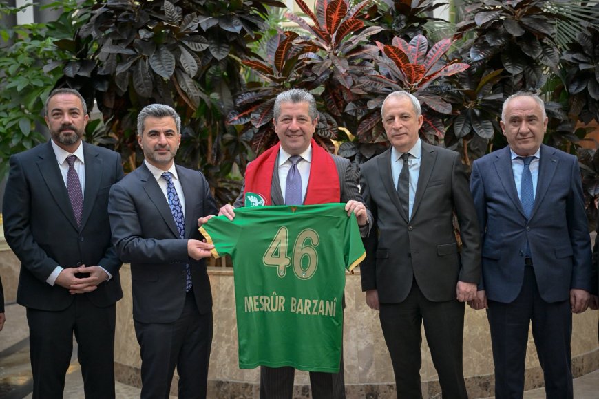 Mesrûr Barzanî Pêşwaziya Şanda Amedsporê Kir û Hêviya Serkeftinê Jê re Xwest