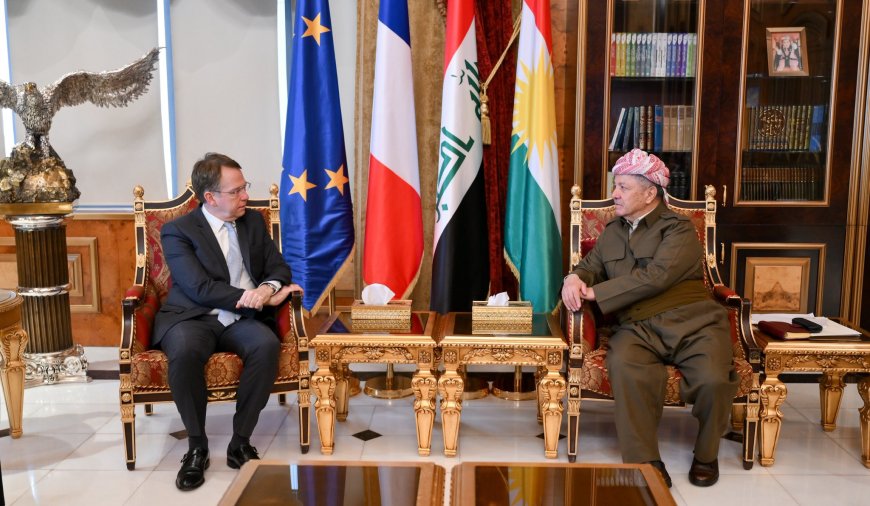 Serok Barzanî pêşwaziyê li Balyozê Fransa li Bexdayê kir