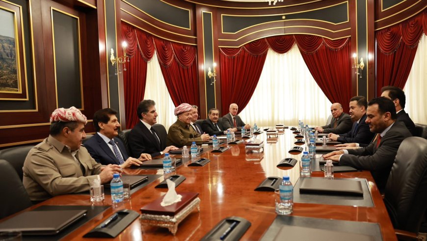 سەرۆك بارزانی لەگەڵ شاندێكی باڵای چوارچێوەی هەماهەنگی كۆبۆوە