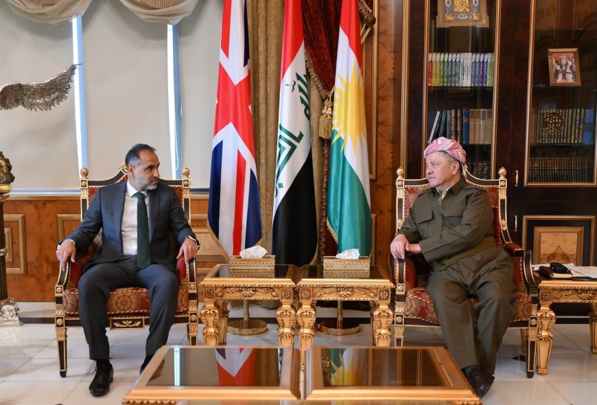 سەرۆک بارزانی پێشوازی لە باڵیۆزی بەریتانیا لە عێراق دەکات