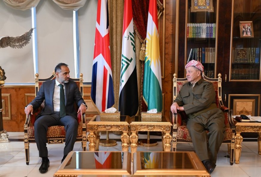 Serok Barzanî Pêşwaziyê li Balyozê Brîtanya li Iraqê Kir