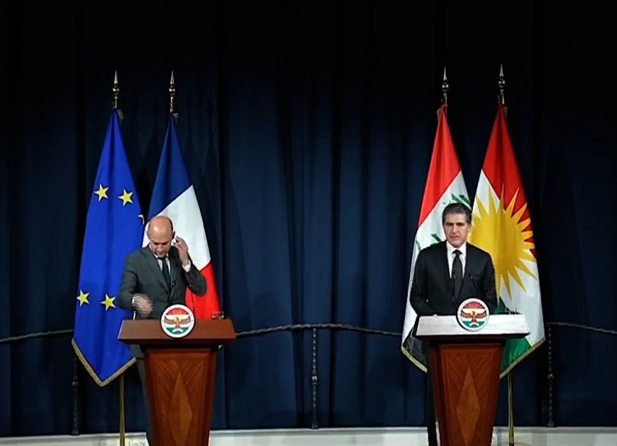 Serok Nêçîrvan Barzanî û Wezîrê Derve yê Fransayê: Me li ser pêşxistina peywendiyên niha û yên paşerojê axivî