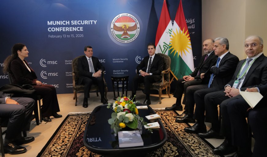 سەرۆک نێچیرڤان بارزانی و مەزڵووم عەبدی له‌ ميونشن كۆبوونه‌وه‌