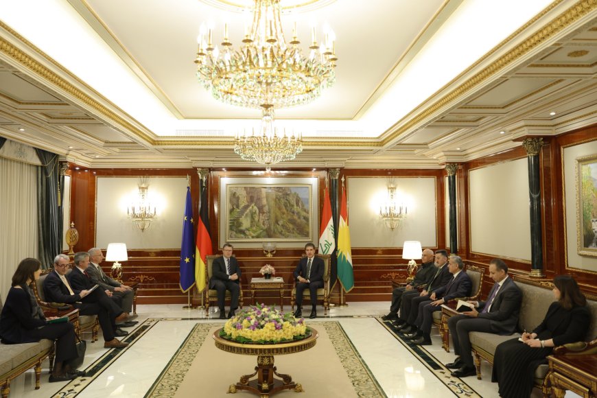 سەرۆك نێچيرڤان بارزانى و وه‌زيرى ده‌وڵه‌تى ئه‌ڵمانيا بۆ كاروبارى ده‌ره‌وه کۆبوونه‌وه‌