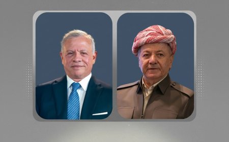 Serok Barzanî û Şah Ebdullahê Padîşahê Urdinê Peywendiyeke Telefonî Encam Dan