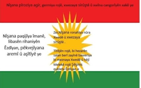 Rengê Şîn di Çanda Êzdiyan de û Şîrova rengên li ser Ala Kurdî
