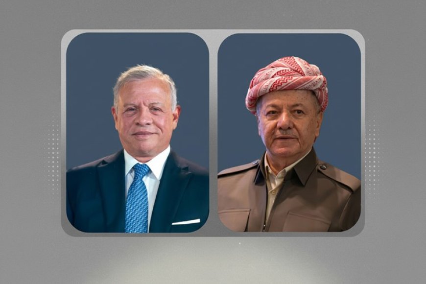 Serok Barzanî û Şah Ebdullahê Padîşahê Urdinê Peywendiyeke Telefonî Encam Dan