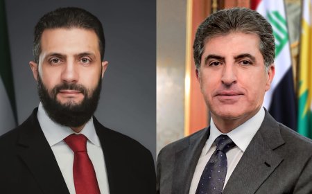 سەرۆک نێچیرڤان بارزانی پەیوەندییەکی تەلەفۆنيی لە سه‌رۆك ئەحمەد ئەلشەرع ـه‌وه‌ پێگه‌يشت