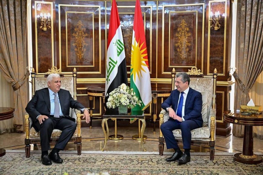 مەسرور بارزانی پێشوازی لە فاڵح فەییاز دەکات