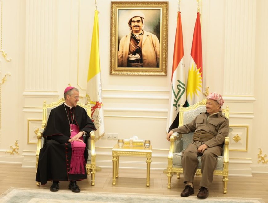 Serok Barzanî pêşwaziyê li balyozê nû yê Vatîkanê li Iraqê kir