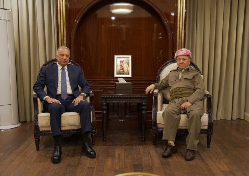 Serok Barzanî pêşwaziyê li Mistefa Kazimî kir