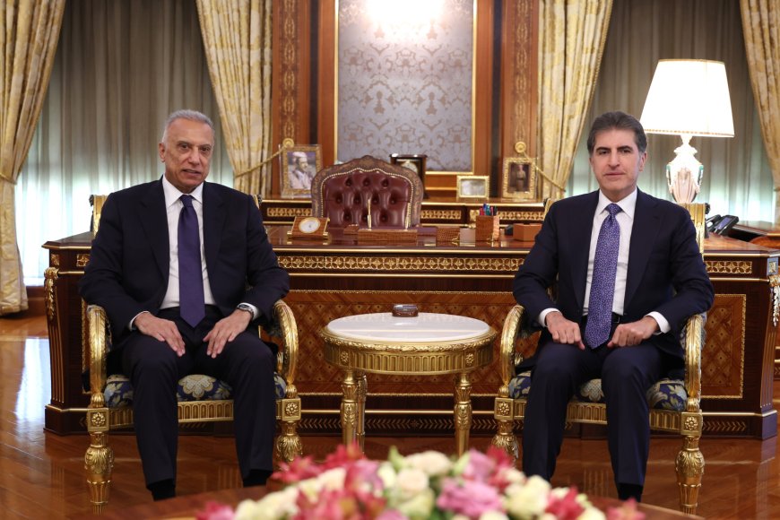 Serok Nêçîrvan Barzanî û birêz El-Kazimî rewşa Iraqê û herêmê gotûbêj kirin