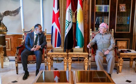 Serok Barzanî pêşwaziyê li Balyozê Brîtanyayê li Iraqê kir