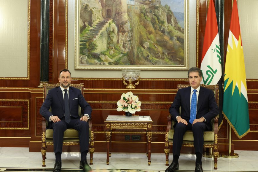 Serokê Herêma Kurdistanê ligel Balyozê Îtalyayê li Iraqê re civiya