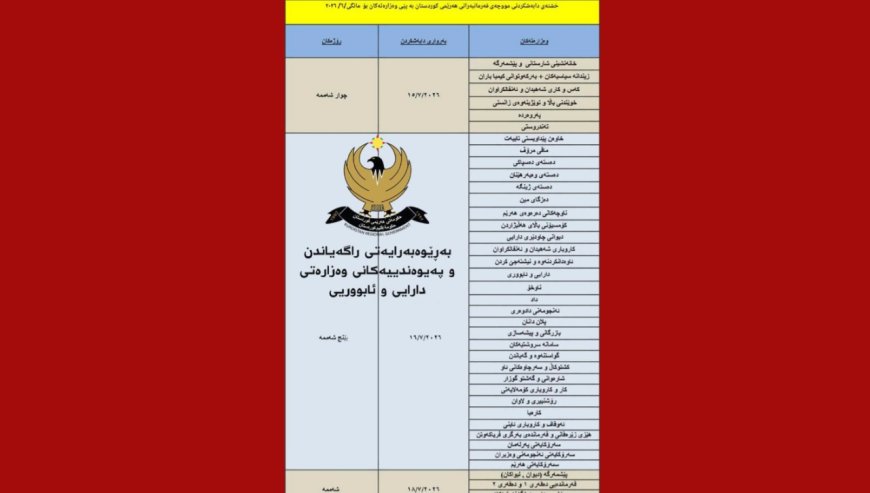 وەزارەتی دارایی خشتەی دابەشکردنی مووچەی مانگی حوزەیرانی ڕاگەیاند